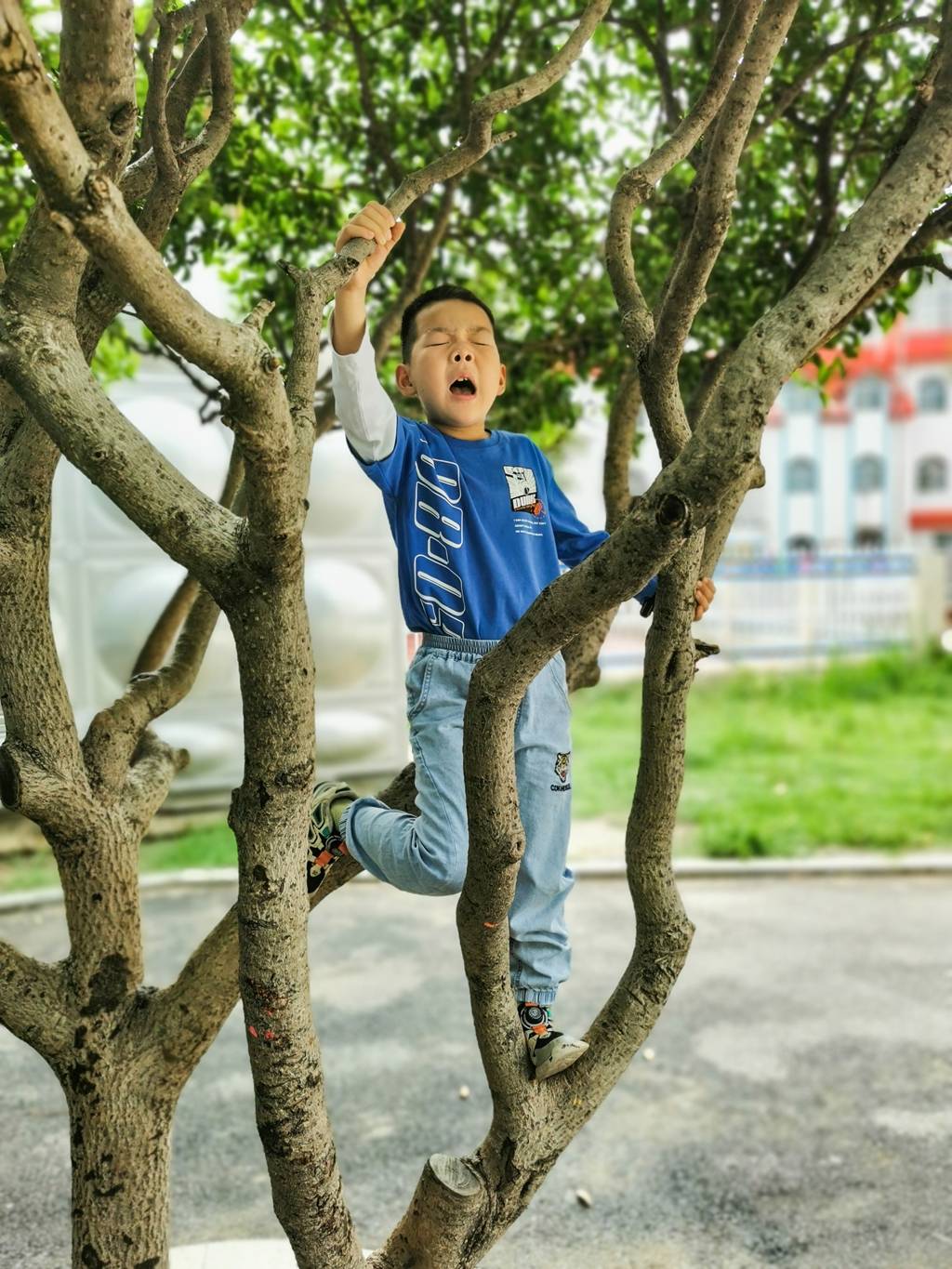 小区广场上的童趣