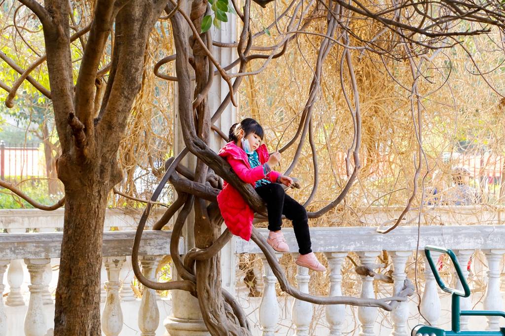 小区广场上的童趣